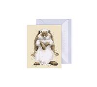 Wrendale GE099 Carte de vœux double avec enveloppe, mini carte, juste pour vous, lapin, éarissible, 7,5 x 9 cm