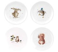 Portmeirion Home & Gifts Wrendale Lot de 4 assiettes coupées 20,3 cm - Motifs assortis