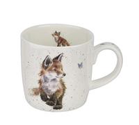 Wrendale Mug en céramique Motif renard Born to Be Wild Blanc