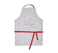 Wrendale Tablier de Noël Apron Robin en coton, gris, taille unique