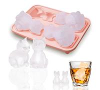WRENYZK Bac a Glacon Silicone, Chat Bac a Glacons avec Couvercle, Moule à Glaçons Réutilisable pour Cocktails Whisky thé Café Gelée Lait Jus et Boissons Réfrigérées