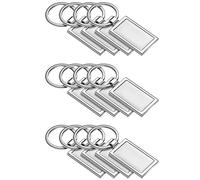 Wresetly 12 PièCes Sublimation Vierge Porte-CléS MéTal Transfert de Chaleur Porte-CléS Vierges Porte-CléS pour Bricolage Artisanat Fournitures