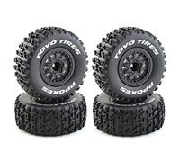 Wresetly 4 PièCes 112Mm 1/10 Short Course Camion Pneus Roue de Pneu avec 12Mm Hex pour Slash Arrma SENTON VKAR 10SC RC Voiture