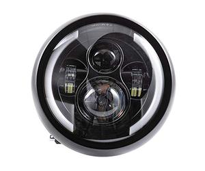 Wresetly 7,5 Pouces Universels Ronds LED Phares Phares Noirs