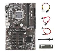 Wresetly B250B Carte mère ETH minière + câble 4 broches vers 6 broches + câble SATA + câble de commutation + déflecteur + graisse thermique 12PCIE MSATA pour BTC