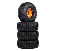 Wresetly Beadlock Lot de 4 pneus en métal 2.2 pour 1/10 RC Crawler Car TRX4 TRX6 SCX10 RR10 pièces Jaune