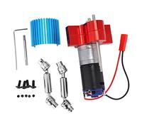 Wresetly Boîte de vitesses en métal 370 - Moteur avec arbre d'entraînement - Accessoire de mise à niveau pour voiture radiocommandée WPL C14 C24 B24 B36 MN D90 MN99S RC - Rouge