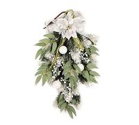 Wresetly Botin en larme de Noël artificiel ornements de baies et boules pour porte d'entrée intérieure et extérieure Décoration de Noël pour