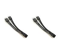 Wresetly Câble D'Extension Audio HD de la Carte MèRe 9Pin 1 à 2 Câble RéPartiteur en Y Mâle Noir pour PC Bricolage 10 Cm, Paquet de 2