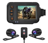 Wresetly Caméra embarquée pour moto, écran IPS de 5,1 cm, 1080p + 720p, double AHD, capteur G, mode stationnement, enregistreur de conduite, noir, 500151034