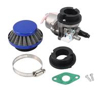Wresetly Carburateur + filtre à air bleu + pile pour moteur 2 temps 47 cc 49 cc mini enfants ATV Dirt Pocket Bike Minimoto