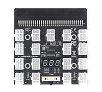 Wresetly Carte de dérivation 17 ports 6 broches affichage LED module serveur cartes adaptateur pour 1200 W 750 W Bloc d'alimentation GPU Miner BTC ETH