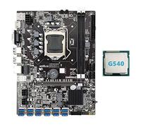 Wresetly Carte mère B75 ETH Mining 12 PCIE vers USB avec processeur G540 LGA1155 MSATA Support 2 x DDR3 B75 USB BTC