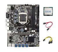 Wresetly Carte mère B75 ETH Mining Adaptateur USB 8XPCIE + CPU G630 + câble 6 broches vers 8 broches + câble SATA Carte mère LGA1155 B75 Miner