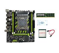 Wresetly Carte mère X79G + processeur E5 2670 V2 + 4G DDR3 1600 MHz RAM + câble SATA + graisse thermique LGA2011 4 x DDR3 RECC Slot M.2 NVME PCIE X16