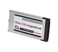 Wresetly Carte PCMCIA 2 ports USB 3.0 haute avec fente de 34 mm pour ordinateur portable