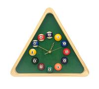 Wresetly Horloge de billard à quartz de 33 cm avec horloge murale en bois pour salon, chambre à coucher