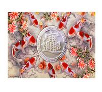 Wresetly Kit de broderie diamant 5D rond pour décoration de carpe