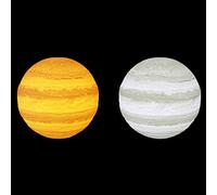 Wresetly Lampe de table Jupiter LED USB 3D Interrupteur tactile magique Veilleuse Jupiter Decoration (10cm Blanc + Jaune)