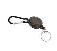 Wresetly Lot de 1 porte-badge rétractable avec mousqueton - Noir