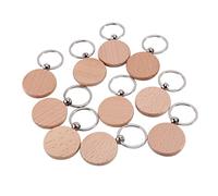 Wresetly Lot de 10 porte-clés ronds vides en bois - Pour bricolage - 40 x 40 mm