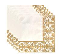 Wresetly Lot de 100 serviettes de table en papier de soie imprimées jetables pour restaurant et hôtel (+)