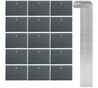 Wresetly Lot de 15 étiquettes pour plantes en ardoise pour plantes de jardin, étiquettes pour herbes, accessoires pour serres, piquets de jardin