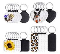 Wresetly Lot de 20 porte-clés vierges en cuir synthétique - Pour le transfert de clés - Pour bricolage