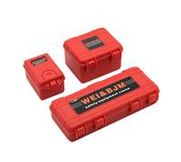 Wresetly Lot de 3 boîtes de rangement en plastique RC pour voiture Trx4 Axial Scx10 90046 D90 1/10 RC Crawler Accessoires Rouge
