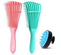 Wresetly - Lot de 3 brosses démêlantes - Appareil de massage pour cheveux bouclés 3A 4C