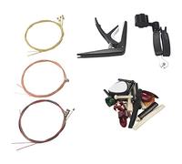 Wresetly Lot de 34 accessoires pour guitare, y compris médiators pour cap, cordes pour guitare acoustique, enrouleur de cordes, broche pour pont, et écrou pour 6 cordes, médiators à doigts
