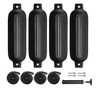 Wresetly Lot de 4 garde-boue pour bateaux gonflables à côtes - 4,5 x 16 - Lignes d'ailes et pompe de 6,5 pieds