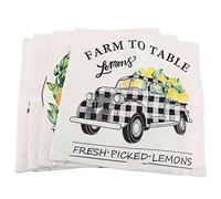 Wresetly Lot de 4 housses de coussin d'été - Motif citron - 18 x 18 cm - Pour canapé, maison