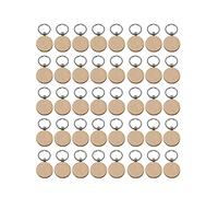 Wresetly Lot de 40 porte-clés ronds vides - Pour bricolage et gravure de cadeaux