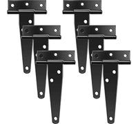 Wresetly Lot de 6 charnières de portail avec fermeture éclair T 4 - En acier inoxydable - Noires - Pour fenêtres, clôtures et portes de grange