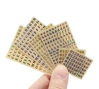 Wresetly Lot de 6 petits autocollants numérotés de l'alphabet de 0,12 - Alliage pailleté - Doré/argenté (3 mm)