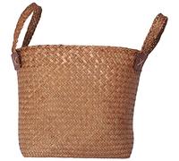 Wresetly Panier en paille naturelle fait main Orange 33 x 21 x 26 cm