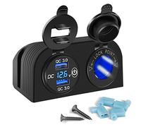 Wresetly Panneau Type avec Trous Charge 3.0 Double Chargeur USB 12V/24V Prise pour Voiture Bateau ATV RV