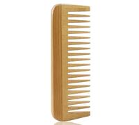 Wresetly Peigne en bois épais Peigne à dents larges Peigne de coiffure portable Massage antistatique sans poignée Peigne de coiffeur