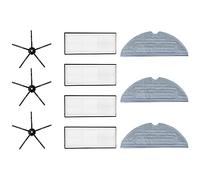 Wresetly Pièces de rechange compatibles, chiffon de nettoyage, filtres latéraux pour accessoires d'aspirateur S7, noir