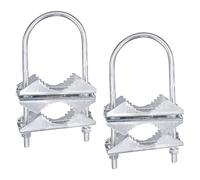 Wresetly Pince de Mât D'Antenne Double Support de Mâchoire en V Boulons en U MatéRiel de de Tuyau 2 Ensembles pour Antenne WiFi, Antenne TV