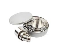 Wresetly PläTzchen Lot de 12 emporte-pièces ronds en acier inoxydable avec boîte ronde pour beignets, pâtisseries, fondants, gâteaux