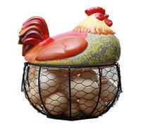 Wresetly Porte-Oeufs en CéRamique de Poule Panier D'Oeufs Panier de Fruits Poule Ornements DéCoration Cuisine Stockage 19CMX22CM (B)