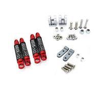 Wresetly Pour D12 RC Auto Upgrade Pièces Métal Avant et Arrière Amortisseur avec Accessoire de Siège Fixe, Rouge