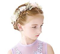 Wresetly Princesse Bandeau de Mariage SéChé Bandeau de Fleurs Libellule DiadèMe Accessoires de Cheveux pour les Femmes et les Filles et les DiadèMes de MariéE Mariage pour les Filles