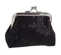 Wresetly R Mini portefeuille à paillettes pour femme avec boucle (noir), Noir