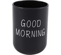 Wresetly Support De Dentifrice Brosse À Dents De Salle De Bain De Tasse À Dent À Laver Rond Tasse À Dent De Verre PP Camping Noir