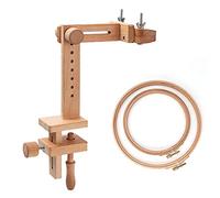 Wresetly Support pour cadre à broder - Pivotant à 360 degrés - Support de table réglable pour point de croix - Avec cadre à broder