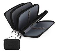 Wresetly Trousse à crayons pour garçon, 72 emplacements, capacité de trousse à crayons de couleur, trousse pour étudiant, Noir