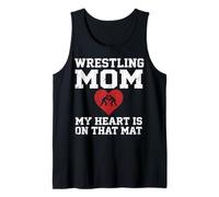 Wrestling Mom My Heart is on That Mat Vintage Débardeur